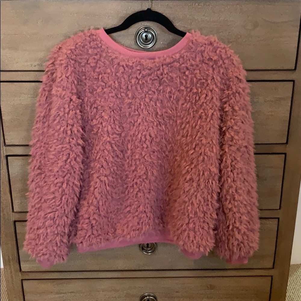 Fuzzy pink sweater